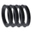 Black Polycarbonate Hub Centric Rings 72.6mm to 54.1mm - 4 Pack