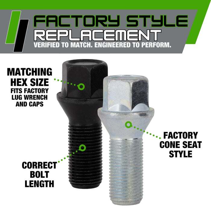 DPAccessories Lug Bolts | Compatible Replacement for BMW Mini | 36-13-6-890-324, 36-13-6-774-896, 36-13-6-781-151 | For Factory/OEM Wheels Only