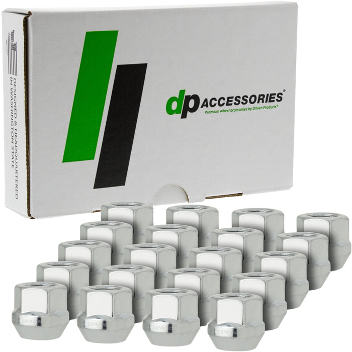 DPAccessories M12x1.50 Lug Nuts - Open End Bulge Acorn - 21mm (0.83") Tall - 19mm (3/4") Hex