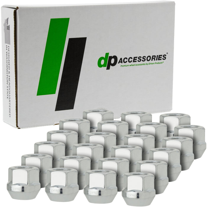DPAccessories 1/2-20 Lug Nuts - Open End Bulge Acorn - 21mm (0.83") Tall - 19mm (3/4") Hex