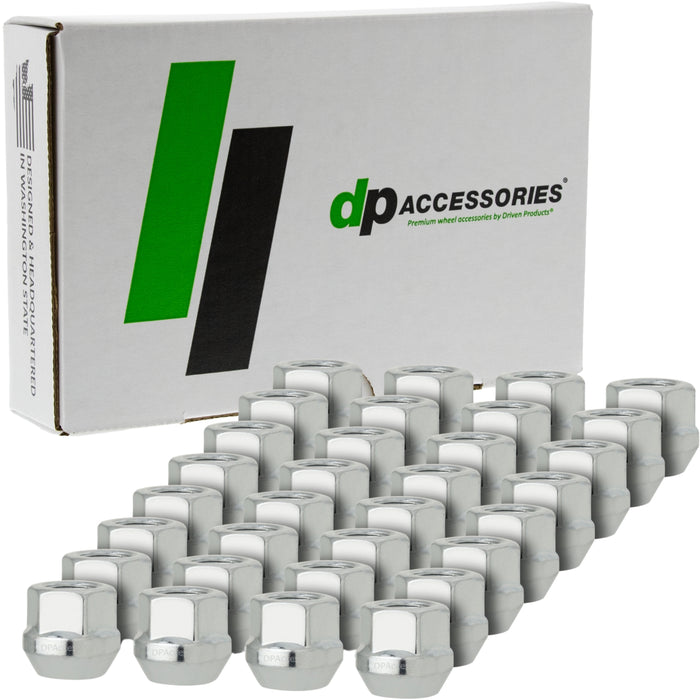 DPAccessories 1/2-20 Lug Nuts - Open End Bulge Acorn - 21mm (0.83") Tall - 19mm (3/4") Hex