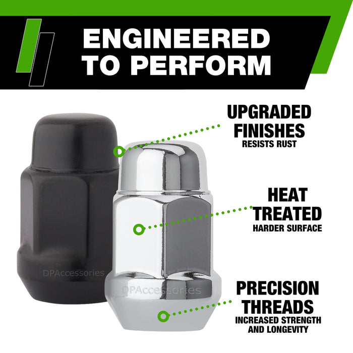 DPAccessories 7/16-20 Lug Nuts | Closed End Bulge Acorn | 36mm (1.4") Tall | 19mm (3/4") Hex