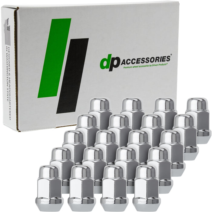 DPAccessories M12x1.25 Lug Nuts | Closed End Bulge Acorn | 36mm (1.4") Tall | 19mm (3/4") Hex