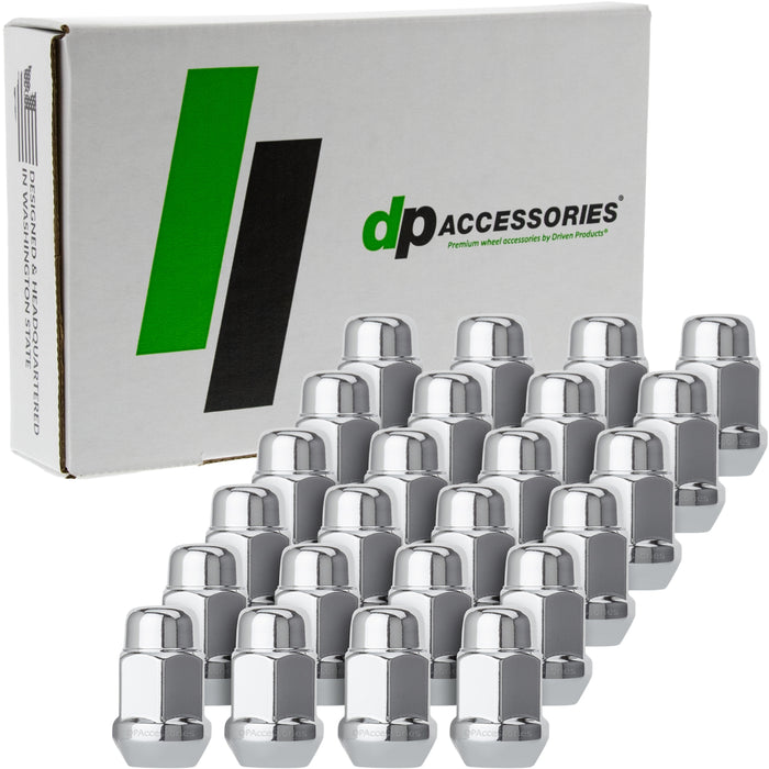 DPAccessories M12x1.50 Lug Nuts | Closed End Bulge Acorn | 36mm (1.4") Tall | 19mm (3/4") Hex