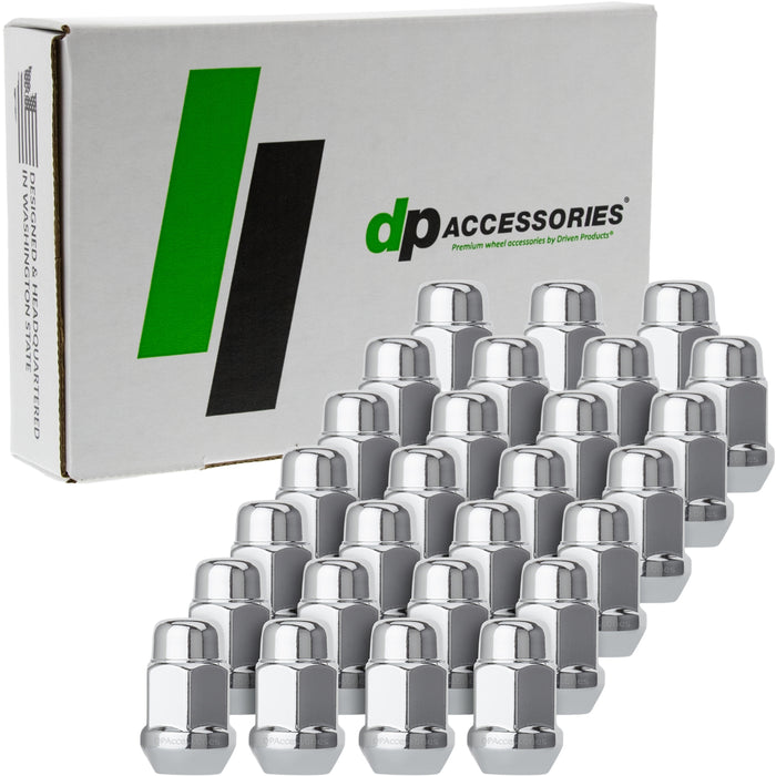 DPAccessories M12x1.50 Lug Nuts | Closed End Bulge Acorn | 36mm (1.4") Tall | 19mm (3/4") Hex