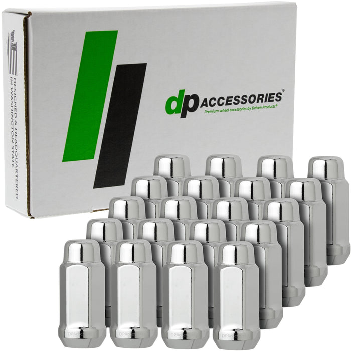 DPAccessories 1/2-20 Lug Nuts For Aftermarket Wheels - Closed End XL Bulge Acorn - 48mm (1.9") Tall - 19mm (3/4") Hex