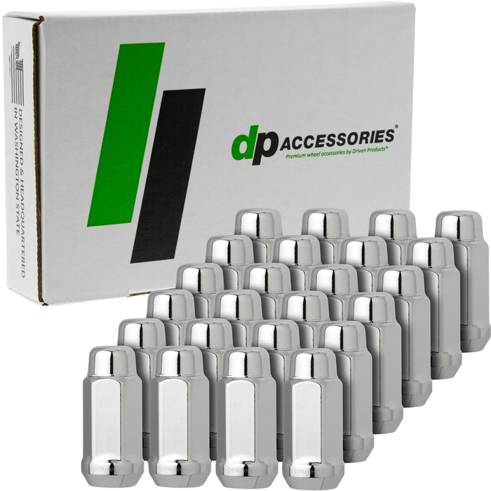 DPAccessories 1/2-20 Lug Nuts For Aftermarket Wheels - Closed End XL Bulge Acorn - 48mm (1.9") Tall - 19mm (3/4") Hex