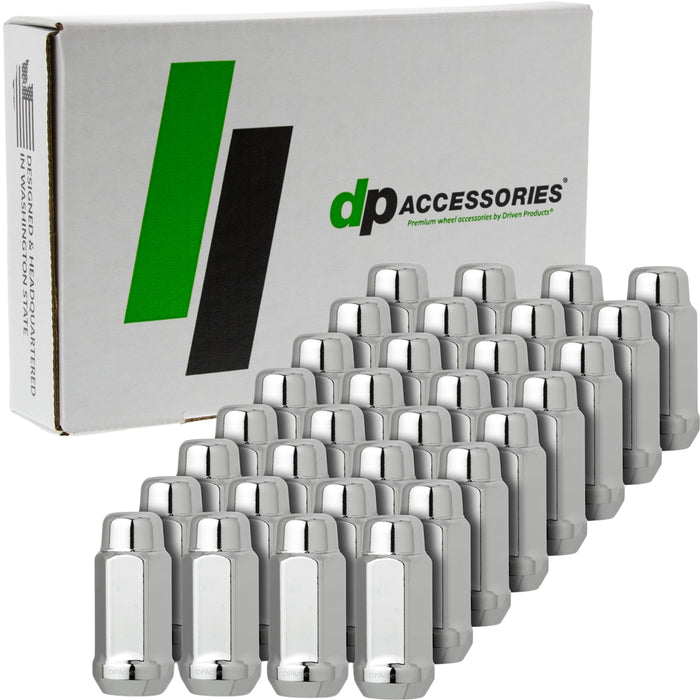 DPAccessories 1/2-20 Lug Nuts For Aftermarket Wheels - Closed End XL Bulge Acorn - 48mm (1.9") Tall - 19mm (3/4") Hex