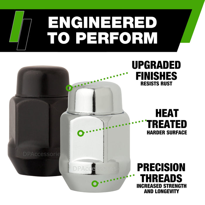DPAccessories 1/2-20 Lug Nuts - Closed End Bulge Acorn - 21mm (13/16") Hex - 1.4" Tall
