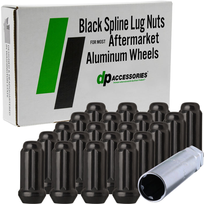 DPAccessories 9/16-18 Lug Nuts For Aftermarket Wheels - Closed End Duplex XL Spline Tuner - 51mm (2") Tall