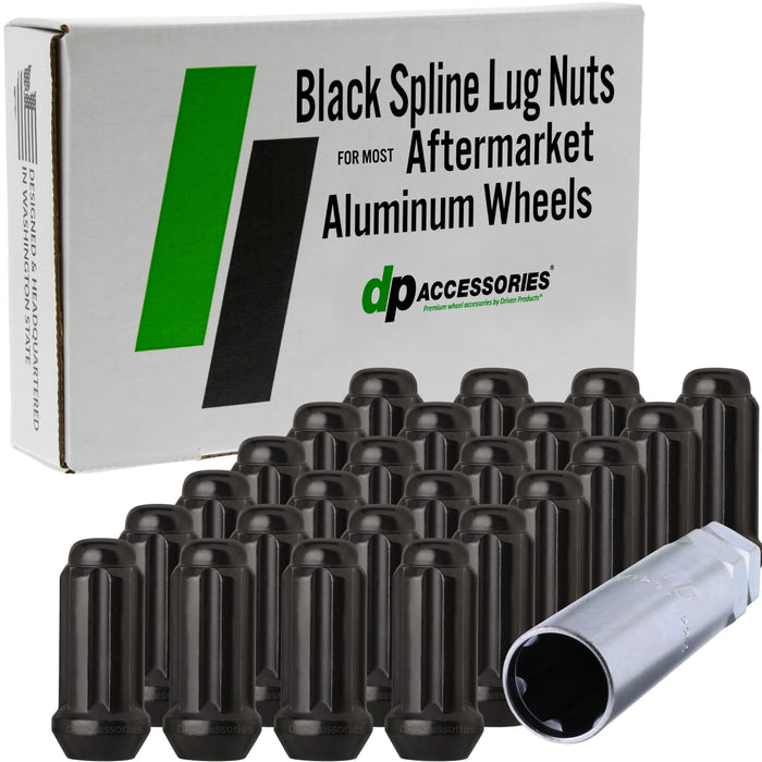 DPAccessories 1/2-20 Lug Nuts For Aftermarket Wheels - Closed End Duplex XL Spline Tuner - 51mm (2") Tall