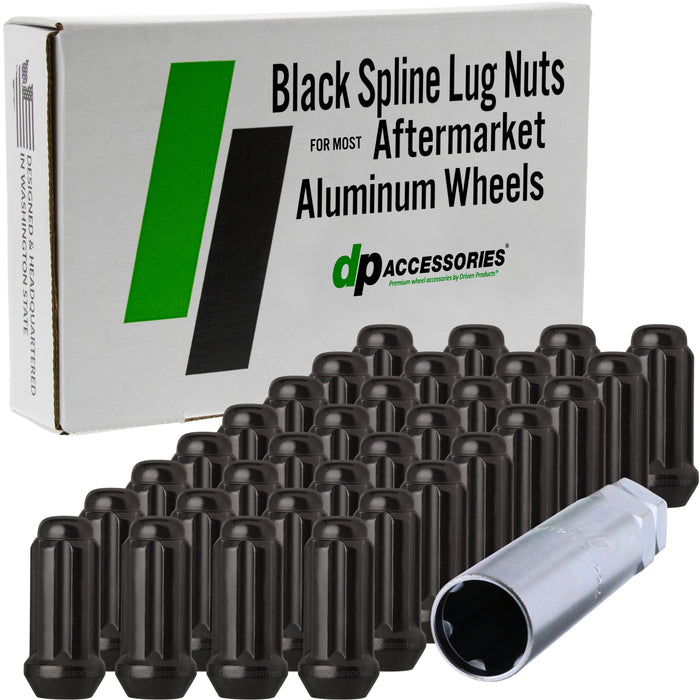 DPAccessories 9/16-18 Lug Nuts For Aftermarket Wheels - Closed End Duplex XL Spline Tuner - 51mm (2") Tall