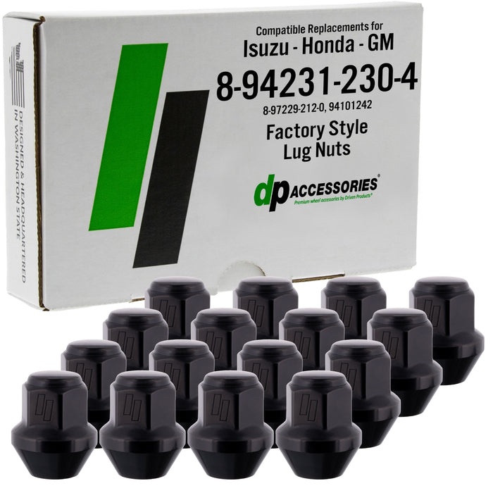 DPAccessories Lug Nuts | Compatible Replacement for Isuzu-Honda-GM | 8-94231-230-4, 8-97229-212-0, 94101242 | Factory/OEM Wheels Only