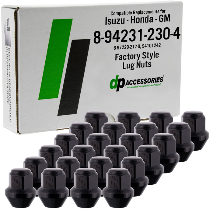 DPAccessories Lug Nuts | Compatible Replacement for Isuzu-Honda-GM | 8-94231-230-4, 8-97229-212-0, 94101242 | Factory/OEM Wheels Only