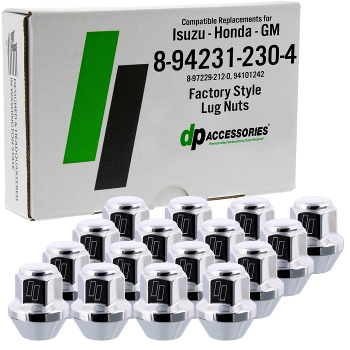DPAccessories Lug Nuts | Compatible Replacement for Isuzu-Honda-GM | 8-94231-230-4, 8-97229-212-0, 94101242 | Factory/OEM Wheels Only