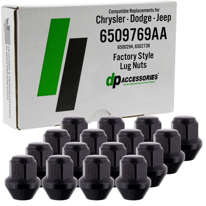 DPAccessories Lug Nuts | Compatible Replacement for Chrysler-Dodge-Jeep | 6509769AA, 6500294, 6502738 | Factory/OEM Wheels Only