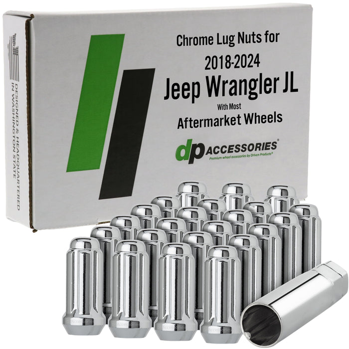 DPAccessories Lug Nuts Compatible with 2018-2024 Jeep Wrangler JL
