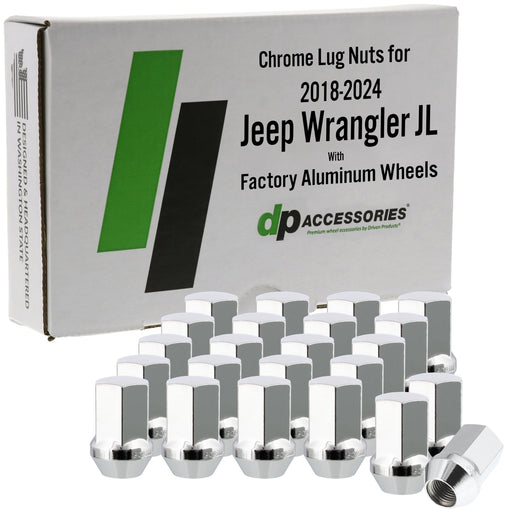 DPAccessories Lug Nuts compatible with 2018-2024 Jeep Wrangler JL
