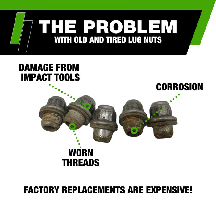 DPAccessories Lug Nuts | Compatible Replacement for Nissan-Infiniti | 40224-JK00A, 40224-4HH0A | For Factory/OEM Wheels Only