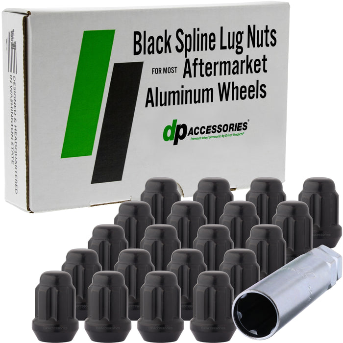 DPAccessories M14x1.50 Lug Nuts For Aftermarket Wheels - Closed End Duplex Spline Tuner - 35mm (1.38") Tall