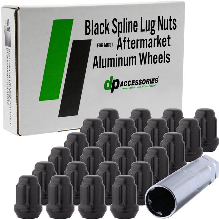 DPAccessories M14x1.50 Lug Nuts For Aftermarket Wheels - Closed End Duplex Spline Tuner - 35mm (1.38") Tall