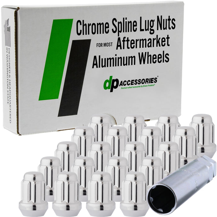 DPAccessories M14x1.50 Lug Nuts For Aftermarket Wheels - Closed End Duplex Spline Tuner - 35mm (1.38") Tall