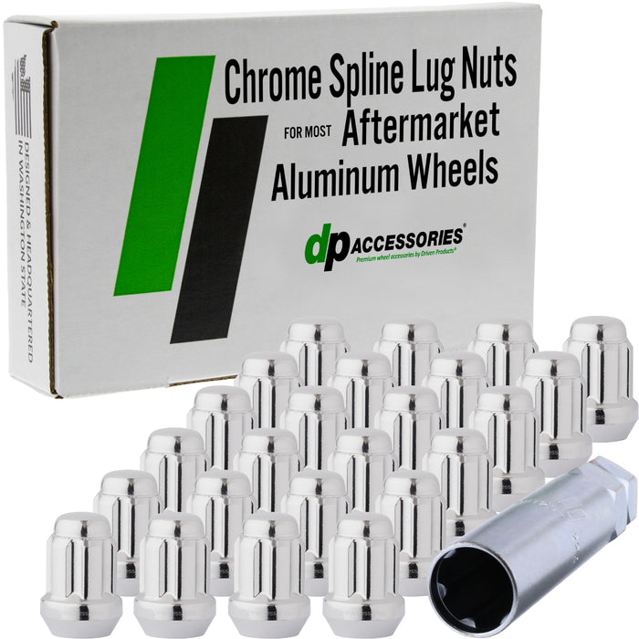 DPAccessories M14x1.50 Lug Nuts For Aftermarket Wheels - Closed End Duplex Spline Tuner - 35mm (1.38") Tall