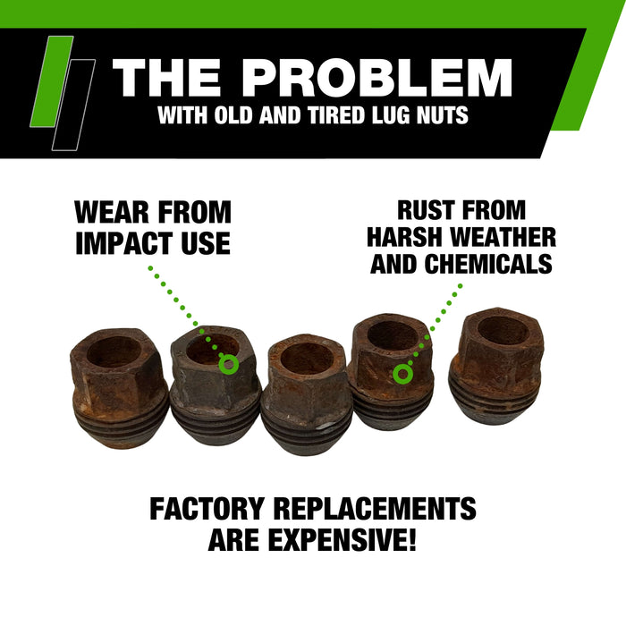 DPAccessories Lug Nuts - Compatible Replacement for Chevrolet-GMC - 9595175, 9591772, 9598178