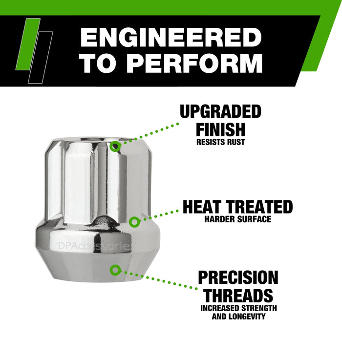 DPAccessories M14x2.00 Lug Nuts For Aftermarket Wheels - Open End Duplex Spline Tuner - 25mm (1") Tall