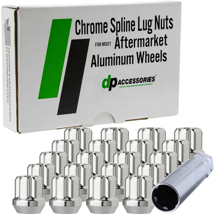 DPAccessories M14x2.00 Lug Nuts For Aftermarket Wheels - Open End Duplex Spline Tuner - 25mm (1") Tall