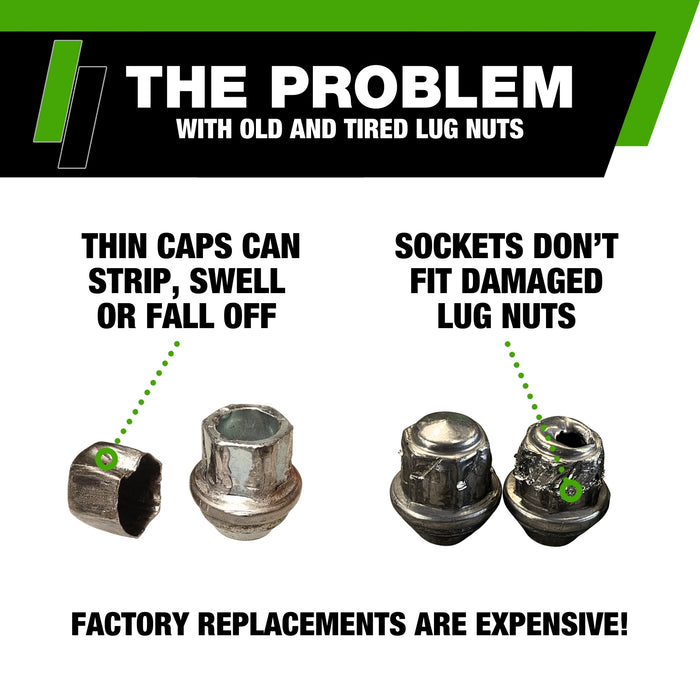DPAccessories Lug Nuts | Compatible Replacement for Ford Lincoln | ACPZ-1012-M, ACPZ-1012-D | For Factory/OEM Wheels Only