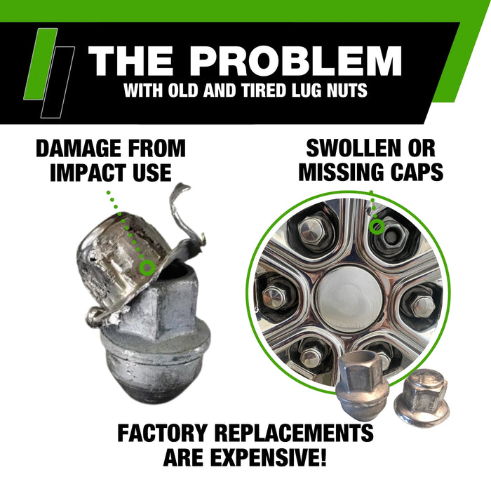 DPAccessories Lug Nuts | Compatible Replacement for Ford Lincoln | ACPZ-1012-B | For Factory/OEM Wheels Only