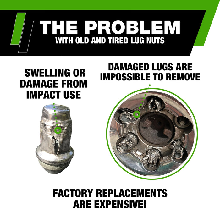 DPAccessories Lug Nuts | Compatible Replacement for Ford Lincoln | 4L3Z-1012-A , 7L1Z-1012-A | For Factory/OEM Wheels Only