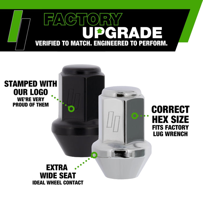 DPAccessories Lug Nuts | Compatible Replacement for Chevrolet Cadillac GMC | 9596070 | For Factory/OEM Wheels Only