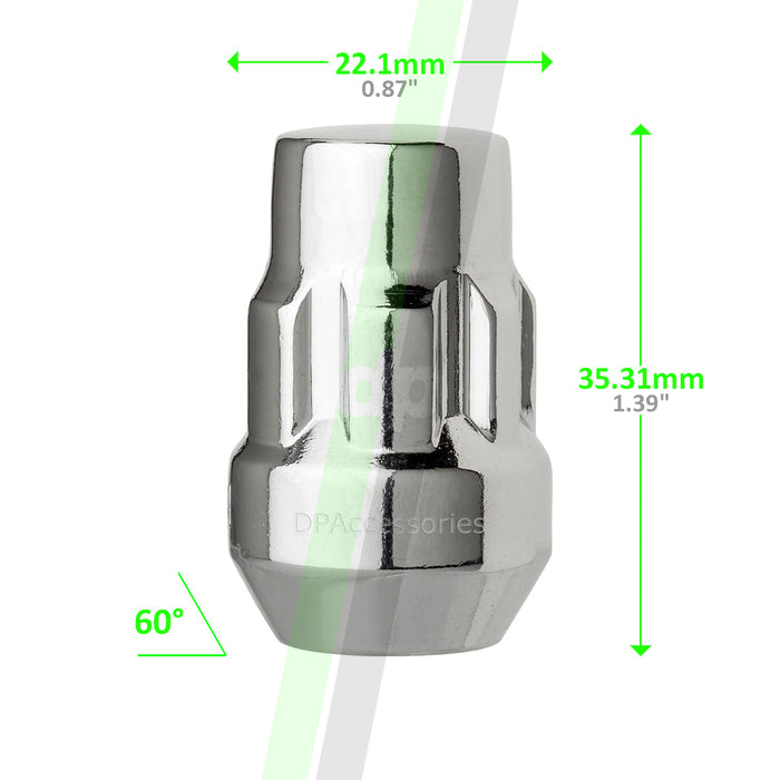 7/16"-20 Bulge Acorn Locking Wheel Lug Nuts (3/4" and 13/16" Hex)